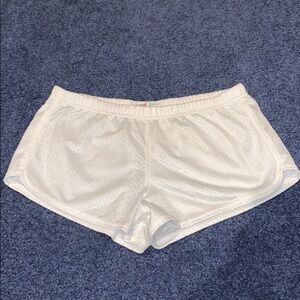 Soffe White Athletic Shorts with Red & Blue Star Logo